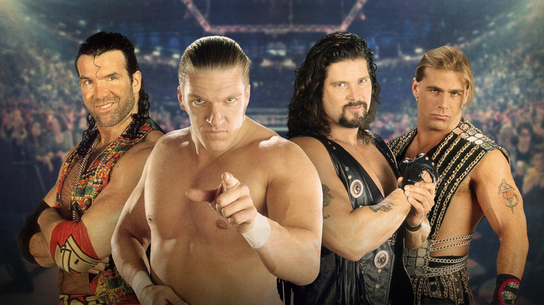 Razor Ramon (Scott Hall), Triple H, Diesel (Kevin Nash), and Shawn Michaels