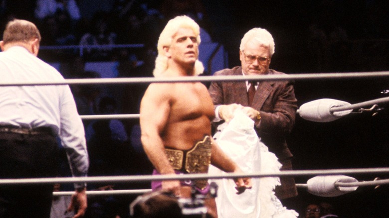 Ric Flair wearing the World Title