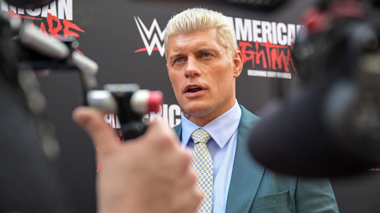 Cody Rhodes Speaks At A Red Carpet Event