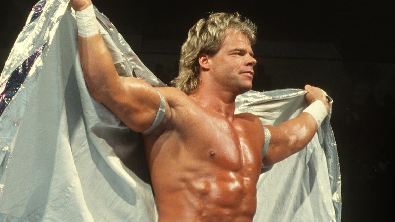 Lex Luger posing in the ring 
