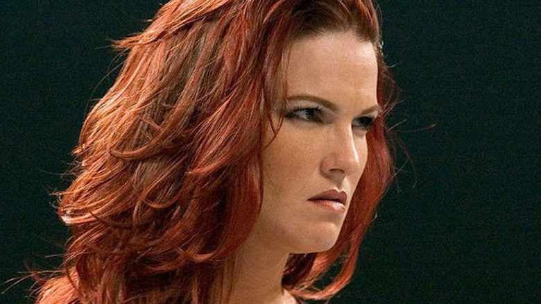 Lita staring at opponent