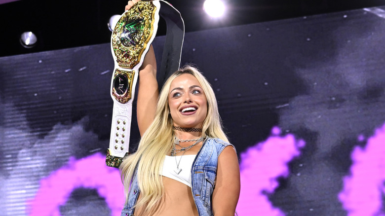 Liv Morgan speaks onstage during WWE Summer Slam Kickoff at Fanatics Fest NYC 2026 at Jacob Javits Center on July 19, 2026 in New York City.