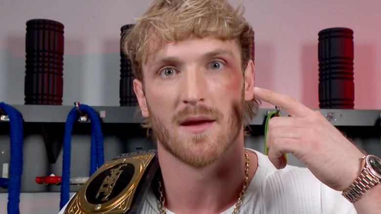 Logan Paul during a backstage promo