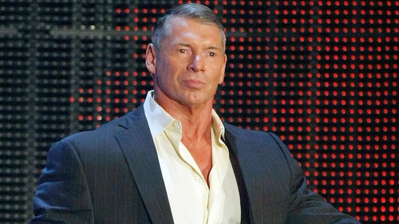 Vince McMahon making his way to the ring during an introduction on 