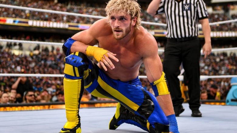WWE's Logan Paul waits in the ring