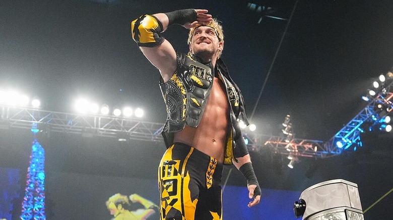 Logan Paul looking out towards the crowd during his Clash in Paris match against John Cena.