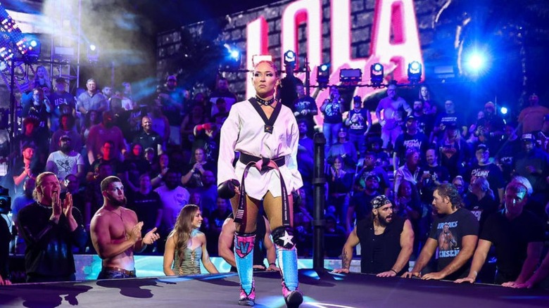 Lola Vice makes her way out to the ring for her NXT Underground match against Kendal Grey on the August 4, 2026 edition of 