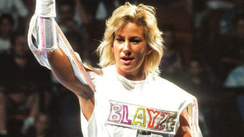 Alundra Blayze celebrating