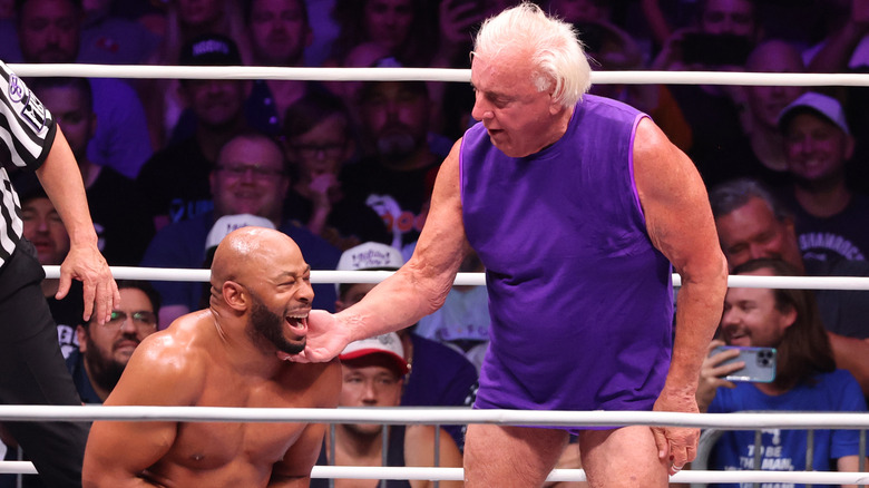 Ric Flair wrestling his final match