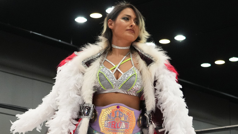 Giulia with the New Japan Strong Women's Title