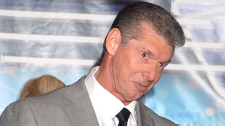 Vince McMahon during a press conference for WrestleMania 32