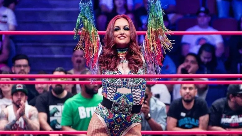 Maria Kanellis poses in the ring during an episode of AEW programming.