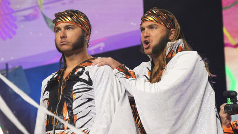 The Young Bucks walking to the ring