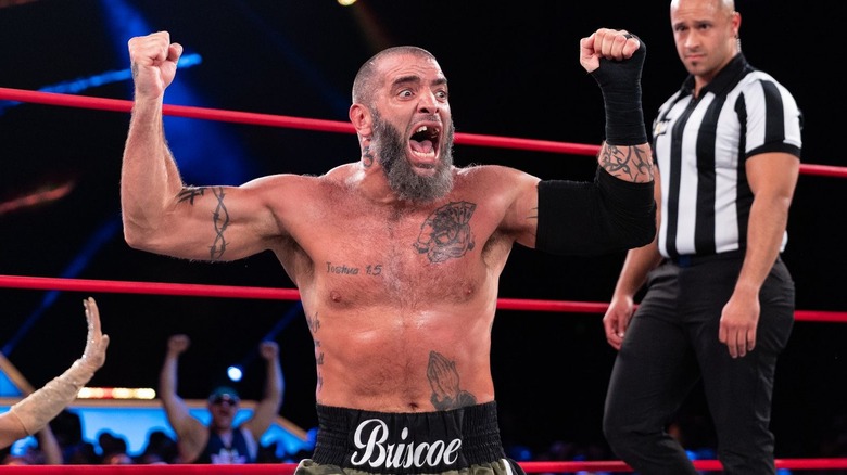 Mark Briscoe celebrating