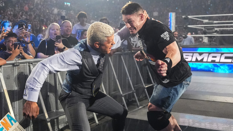 Cody Rhodes punching John Cena on WWE SmackDown