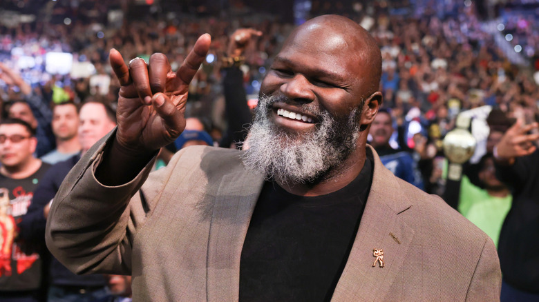 Mark Henry ringside during Saturday Night's Main Event