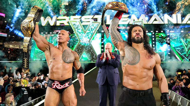 The Rock and Roman Reigns at WrestleMania 40