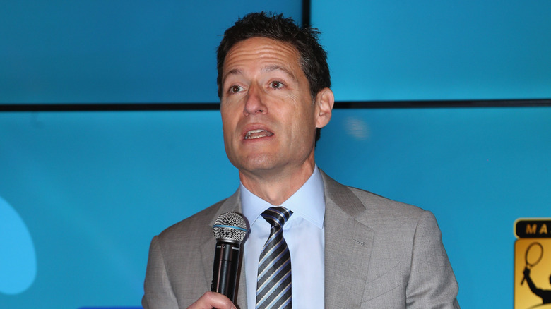 Mark Shapiro speaking during a press conference at Hard Rock stadium, 2019.