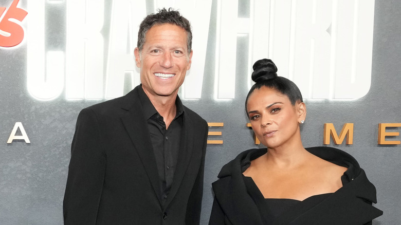 Mark Shapiro, Chief operating officer of TKO Group Holdings Inc and Bela Bajaria, CCO, Netflix, attend Netflix's Canelo v Crawford Fight Night at Allegiant Stadium on September 13, 2025 in Las Vegas, Nevada.