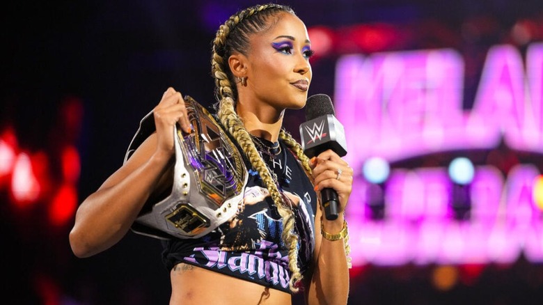 NXT Women's Champion Kelani Jordan cuts a promo in the ring during a September 2026 edition of 