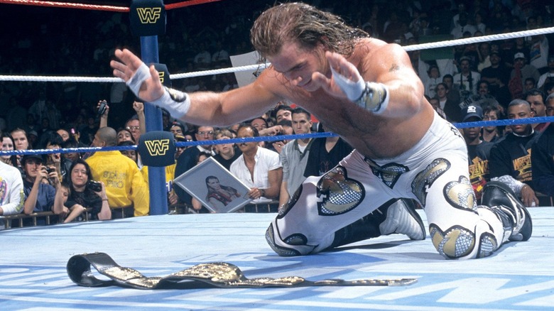 Shawn Michaels with the world title