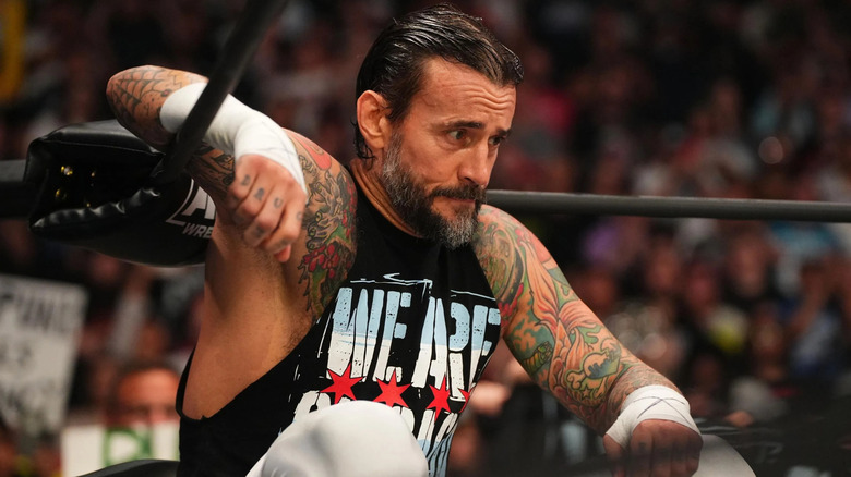 CM Punk at AEW All Out 2022