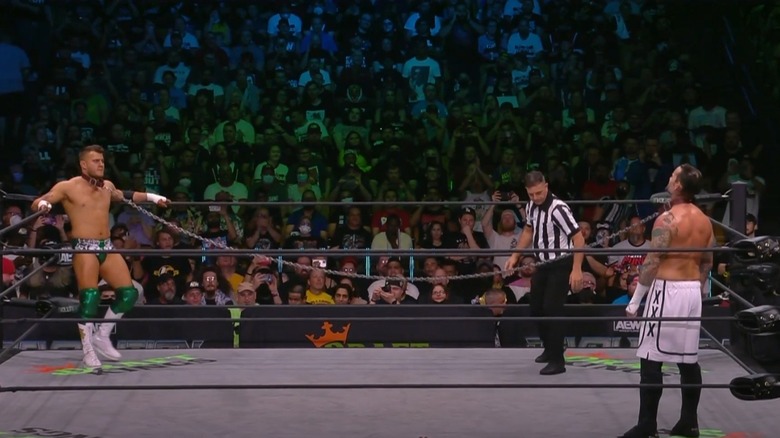 MJF and CM Punk at AEW Revolution 2022