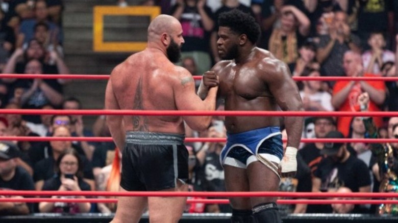 Miro and Powerhouse Hobbs at AEW All Out 2023