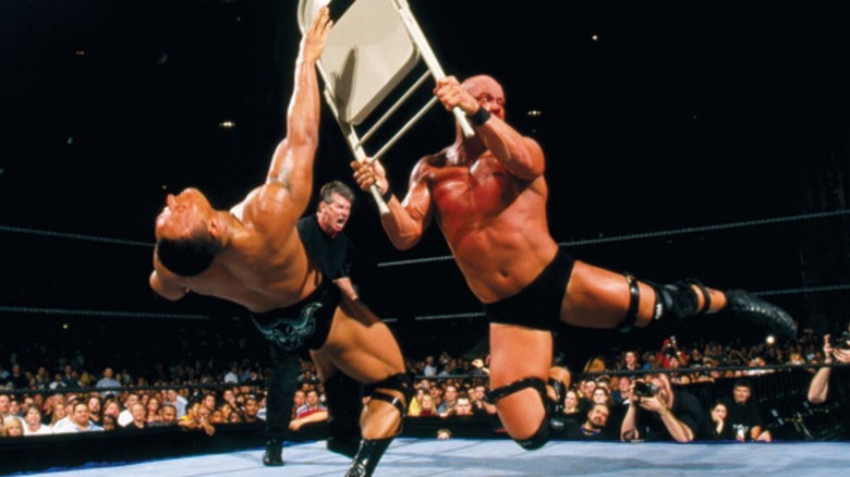 The Rock and Steve Austin at WWE WrestleMania X-Seven