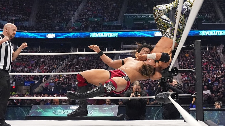 Konosuke Takeshita and Will Ospreay at AEW Revolution 2024