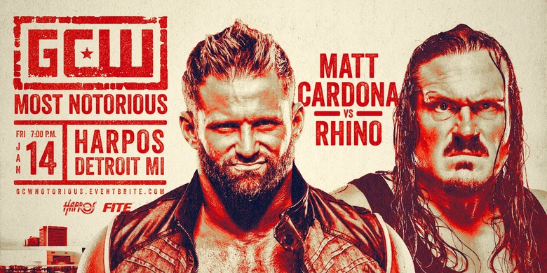 GCW Poster Of Matt Cardona vs. Rhino