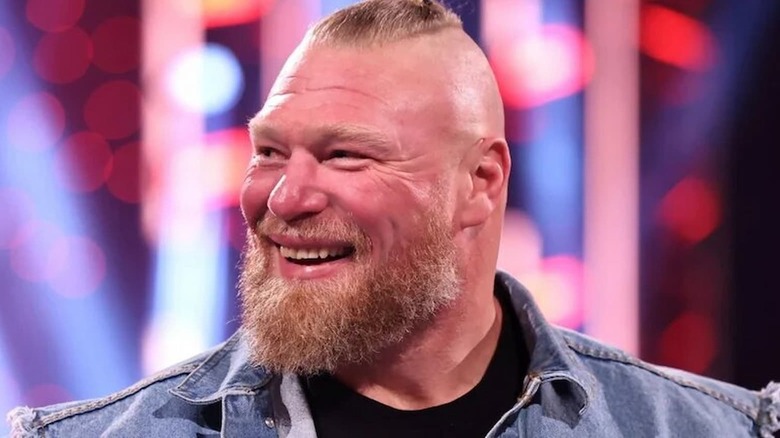 Brock Lesnar smiling