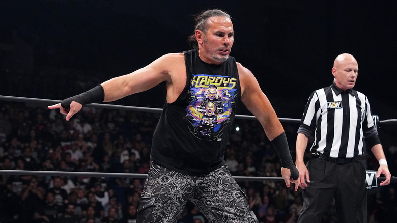 Matt Hardy looking at an opponent