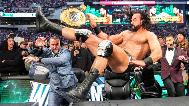 CM Punk and Drew McIntyre at WWE WrestleMania 40