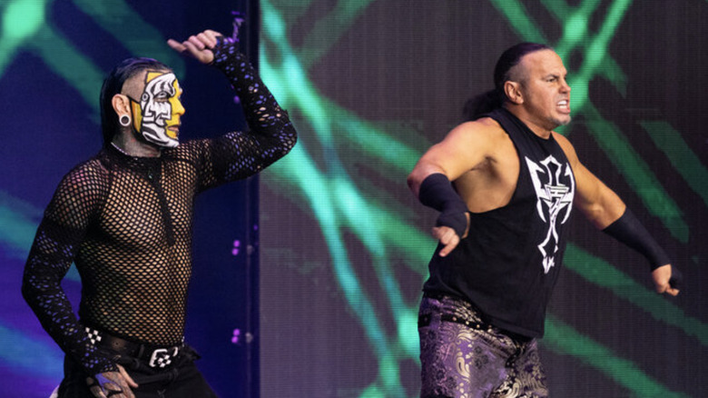 The Hardys making their entrance