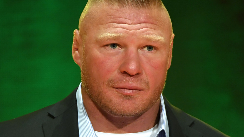 Brock Lesnar smiling