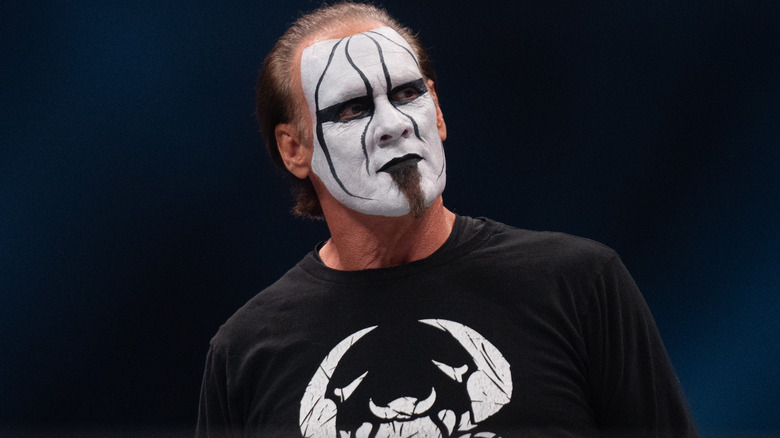 Sting wearing black and white facepaint