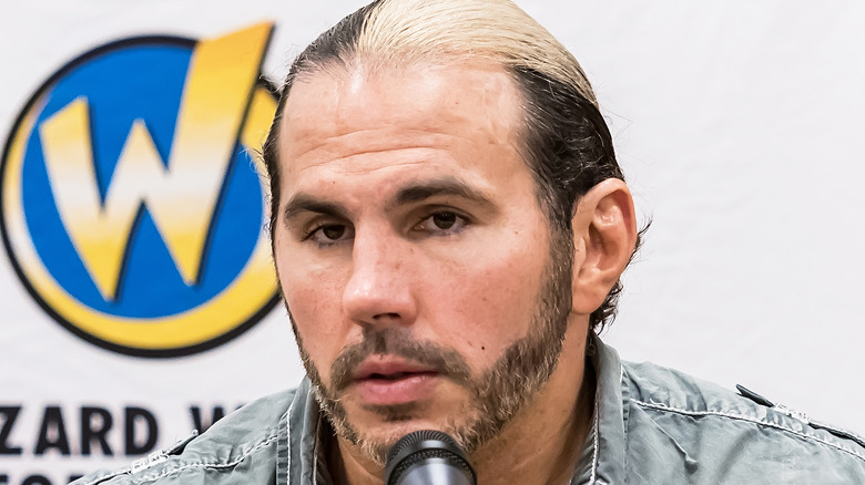 Matt Hardy speaking at an event