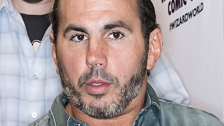 Matt Hardy glaring past the camera at a convention