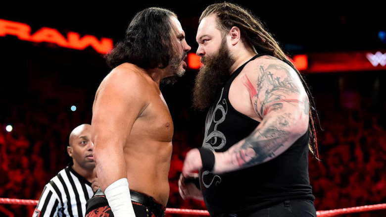 Matt Hardy and Bray Wyatt stare each other down