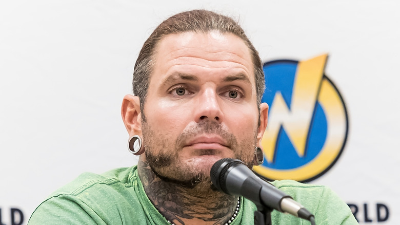 Jeff Hardy in front of mic
