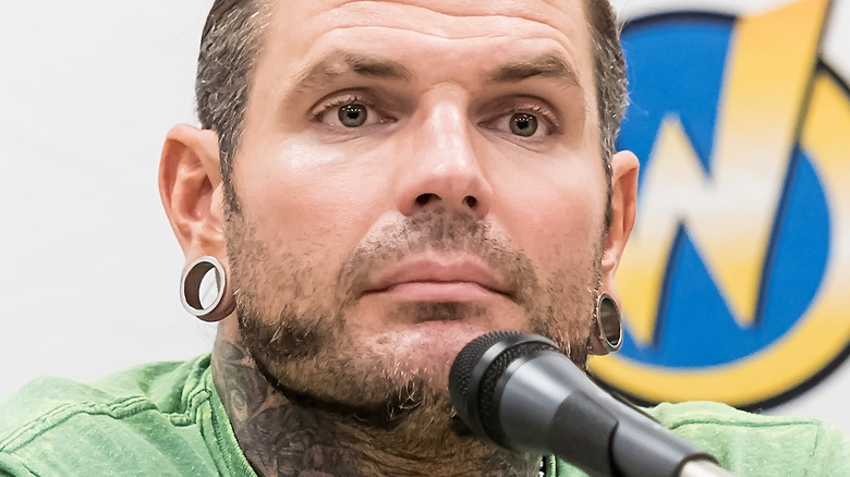 Jeff Hardy speaking into microphone