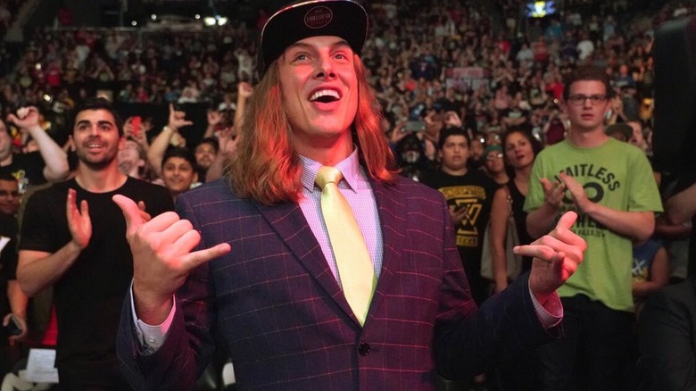 Matt Riddle being introduced to the WWE Universe shortly after signing his original deal with the promotion.