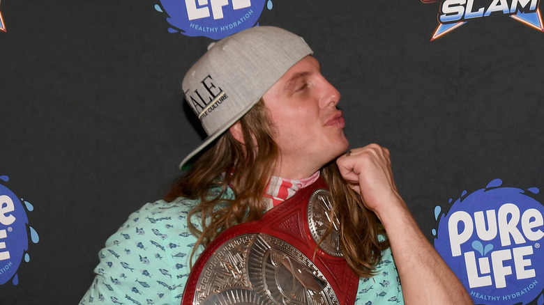 Matt Riddle does a goofy pose