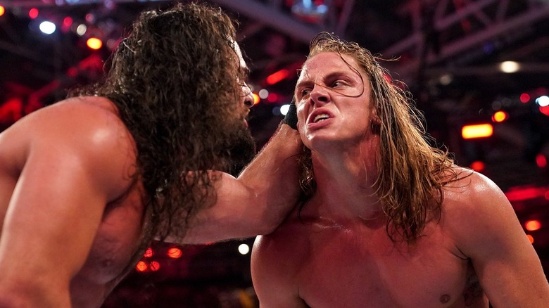 Matt Riddle wrestling Seth Rollins