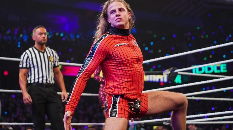 Matt Riddle enters the ring before a match on WWE TV.