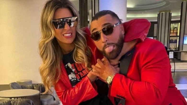 Tony D'Angelo's wife playfully puts him in a headlock in a photo posted to her Instagram account.