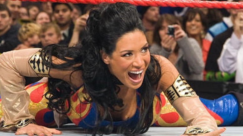 Melina entering the ring