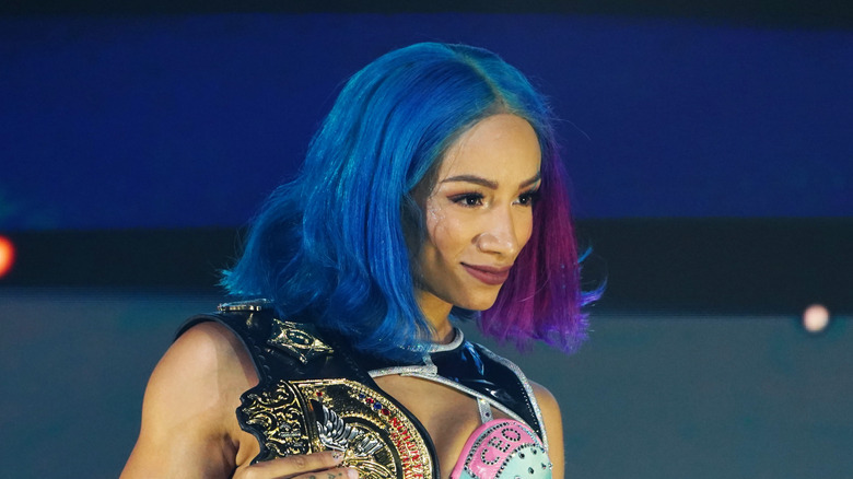 Mercedes Mone in her blue hair days
