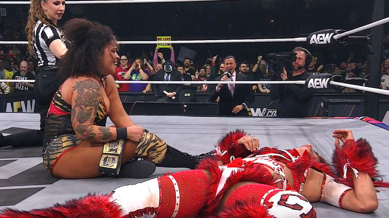 Willow Nightingale after defeating Mercedes Mone last December